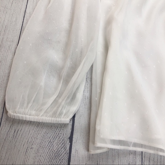 J. Crew Point Sur Chiffon Metallic Pin Dot Blouse - Picture 4 of 8